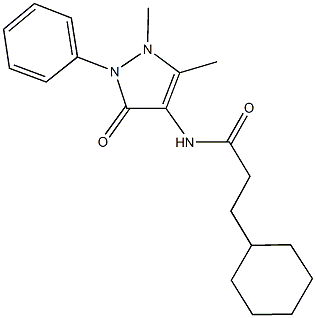 3-cyclohexyl-N-(1,5-dimethyl-3-oxo-2-phenyl-2,3-dihydro-1H-pyrazol-4-yl)propanamide 结构式