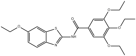 3,4,5-triethoxy-N-(6-ethoxy-1,3-benzothiazol-2-yl)benzamide 结构式