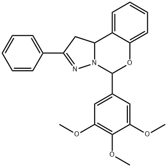 2-phenyl-5-(3,4,5-trimethoxyphenyl)-1,10b-dihydropyrazolo[1,5-c][1,3]benzoxazine 结构式
