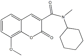 N-cyclohexyl-8-methoxy-N-methyl-2-oxo-2H-chromene-3-carboxamide 结构式