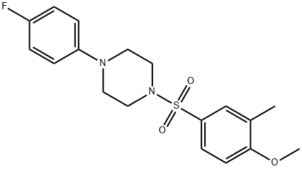 4-{[4-(4-fluorophenyl)-1-piperazinyl]sulfonyl}-2-methylphenyl methyl ether 结构式