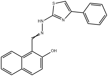 2-hydroxy-1-naphthaldehyde (4-phenyl-1,3-thiazol-2-yl)hydrazone 结构式