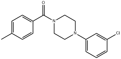 1-(3-chlorophenyl)-4-(4-methylbenzoyl)piperazine 结构式