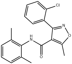 3-(2-chlorophenyl)-N-(2,6-dimethylphenyl)-5-methyl-4-isoxazolecarboxamide 结构式