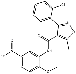 3-(2-chlorophenyl)-N-{5-nitro-2-methoxyphenyl}-5-methyl-4-isoxazolecarboxamide 结构式