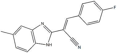 3-(4-fluorophenyl)-2-(5-methyl-1H-benzimidazol-2-yl)acrylonitrile 结构式
