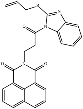 2-{3-[2-(allylsulfanyl)-1H-benzimidazol-1-yl]-3-oxopropyl}-1H-benzo[de]isoquinoline-1,3(2H)-dione 结构式