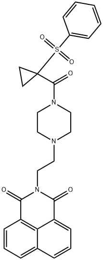 2-[2-(4-{[1-(phenylsulfonyl)cyclopropyl]carbonyl}-1-piperazinyl)ethyl]-1H-benzo[de]isoquinoline-1,3(2H)-dione 结构式