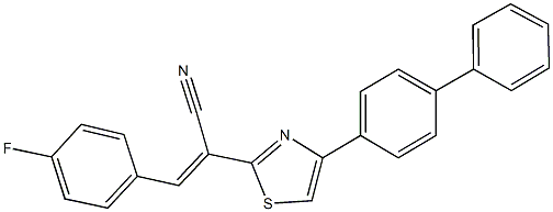 2-(4-[1,1'-biphenyl]-4-yl-1,3-thiazol-2-yl)-3-(4-fluorophenyl)acrylonitrile 结构式