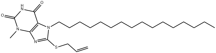 8-(allylsulfanyl)-7-hexadecyl-3-methyl-3,7-dihydro-1H-purine-2,6-dione 结构式