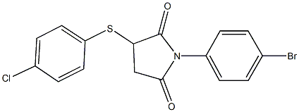 1-(4-bromophenyl)-3-[(4-chlorophenyl)sulfanyl]-2,5-pyrrolidinedione 结构式