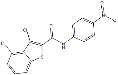 3,4-dichloro-N-{4-nitrophenyl}-1-benzothiophene-2-carboxamide 结构式