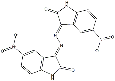 5-nitro-1H-indole-2,3-dione 3-({5-nitro-2-oxo-1,2-dihydro-3H-indol-3-ylidene}hydrazone) 结构式