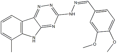 3,4-dimethoxybenzaldehyde (6-methyl-5H-[1,2,4]triazino[5,6-b]indol-3-yl)hydrazone 结构式