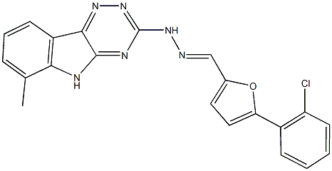 5-(2-chlorophenyl)-2-furaldehyde (6-methyl-5H-[1,2,4]triazino[5,6-b]indol-3-yl)hydrazone 结构式