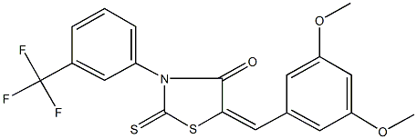 5-(3,5-dimethoxybenzylidene)-2-thioxo-3-[3-(trifluoromethyl)phenyl]-1,3-thiazolidin-4-one 结构式