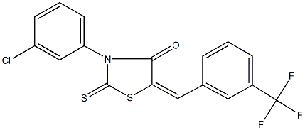3-(3-chlorophenyl)-2-thioxo-5-[3-(trifluoromethyl)benzylidene]-1,3-thiazolidin-4-one 结构式