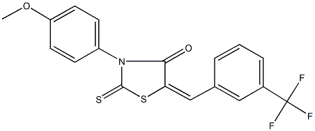 3-(4-methoxyphenyl)-2-thioxo-5-[3-(trifluoromethyl)benzylidene]-1,3-thiazolidin-4-one 结构式