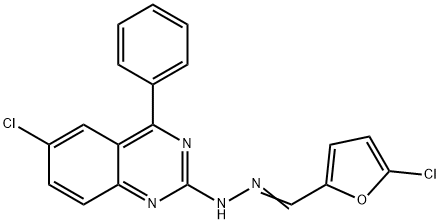 5-chloro-2-furaldehyde (6-chloro-4-phenyl-2-quinazolinyl)hydrazone 结构式