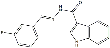 N'-(3-fluorobenzylidene)-1H-indole-3-carbohydrazide 结构式