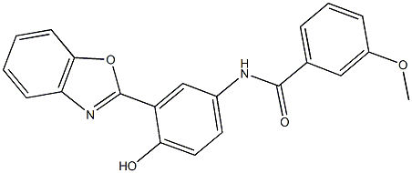 N-[3-(1,3-benzoxazol-2-yl)-4-hydroxyphenyl]-3-methoxybenzamide 结构式