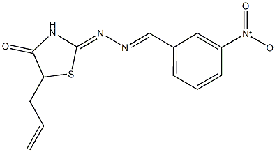 3-nitrobenzaldehyde (5-allyl-4-oxo-1,3-thiazolidin-2-ylidene)hydrazone 结构式