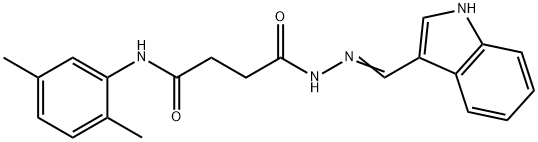 N-(2,5-dimethylphenyl)-4-[2-(1H-indol-3-ylmethylene)hydrazino]-4-oxobutanamide 结构式