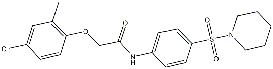 2-(4-chloro-2-methylphenoxy)-N-[4-(1-piperidinylsulfonyl)phenyl]acetamide 结构式