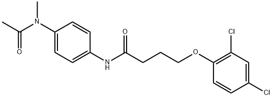 N-{4-[acetyl(methyl)amino]phenyl}-4-(2,4-dichlorophenoxy)butanamide 结构式