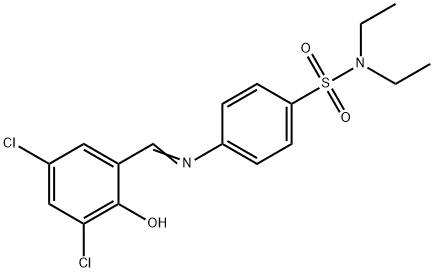 4-[(3,5-dichloro-2-hydroxybenzylidene)amino]-N,N-diethylbenzenesulfonamide 结构式