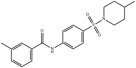 3-methyl-N-{4-[(4-methylpiperidin-1-yl)sulfonyl]phenyl}benzamide 结构式