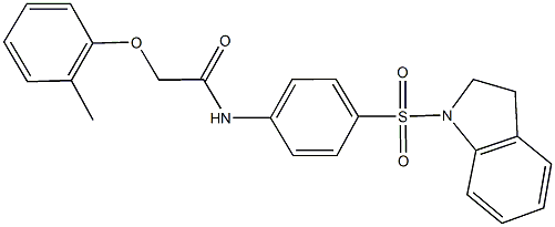 N-[4-(2,3-dihydro-1H-indol-1-ylsulfonyl)phenyl]-2-(2-methylphenoxy)acetamide 结构式