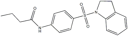 N-[4-(2,3-dihydro-1H-indol-1-ylsulfonyl)phenyl]butanamide 结构式