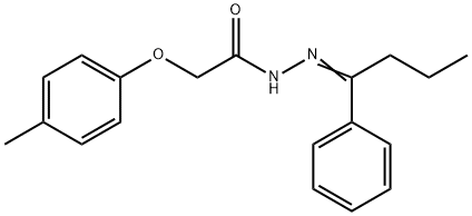 2-(4-methylphenoxy)-N'-(1-phenylbutylidene)acetohydrazide 结构式