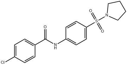 4-chloro-N-[4-(1-pyrrolidinylsulfonyl)phenyl]benzamide 结构式