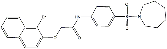 N-[4-(1-azepanylsulfonyl)phenyl]-2-[(1-bromo-2-naphthyl)oxy]acetamide 结构式