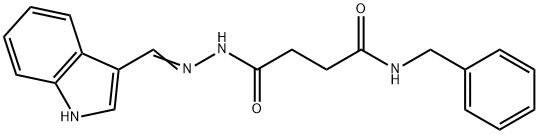 N-benzyl-4-[2-(1H-indol-3-ylmethylene)hydrazino]-4-oxobutanamide 结构式