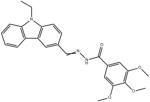 N'-[(9-ethyl-9H-carbazol-3-yl)methylene]-3,4,5-trimethoxybenzohydrazide 结构式