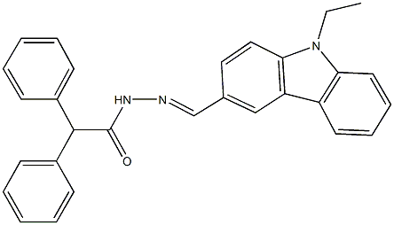 N'-[(9-ethyl-9H-carbazol-3-yl)methylene]-2,2-diphenylacetohydrazide 结构式