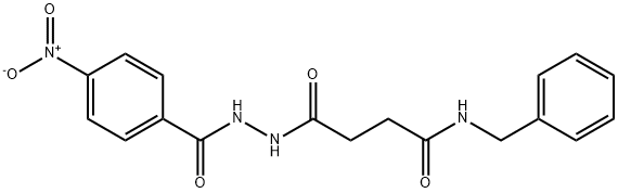 N-benzyl-4-(2-{4-nitrobenzoyl}hydrazino)-4-oxobutanamide 结构式