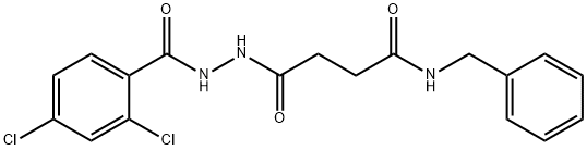 N-benzyl-4-[2-(2,4-dichlorobenzoyl)hydrazino]-4-oxobutanamide 结构式