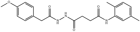 N-(2,5-dimethylphenyl)-4-{2-[(4-methoxyphenyl)acetyl]hydrazino}-4-oxobutanamide 结构式