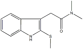 N,N-dimethyl-2-[2-(methylsulfanyl)-1H-indol-3-yl]acetamide 结构式