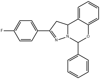 2-(4-fluorophenyl)-5-phenyl-1,10b-dihydropyrazolo[1,5-c][1,3]benzoxazine 结构式