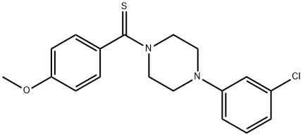4-{[4-(3-chlorophenyl)-1-piperazinyl]carbothioyl}phenyl methyl ether 结构式