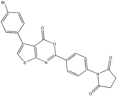 1-{4-[5-(4-bromophenyl)-4-oxo-4H-thieno[2,3-d][1,3]oxazin-2-yl]phenyl}-2,5-pyrrolidinedione 结构式