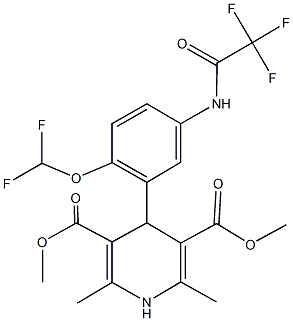 dimethyl 4-{2-(difluoromethoxy)-5-[(trifluoroacetyl)amino]phenyl}-2,6-dimethyl-1,4-dihydro-3,5-pyridinedicarboxylate 结构式