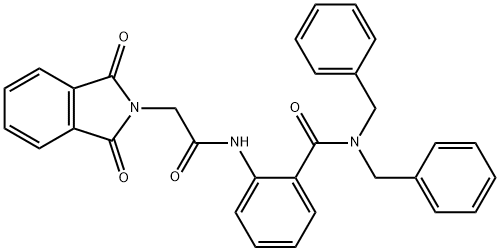 N,N-dibenzyl-2-{[(1,3-dioxo-1,3-dihydro-2H-isoindol-2-yl)acetyl]amino}benzamide 结构式