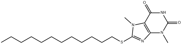 8-(dodecylsulfanyl)-3,7-dimethyl-3,7-dihydro-1H-purine-2,6-dione 结构式