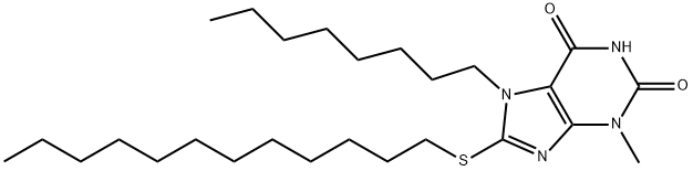 8-(dodecylsulfanyl)-3-methyl-7-octyl-3,7-dihydro-1H-purine-2,6-dione 结构式